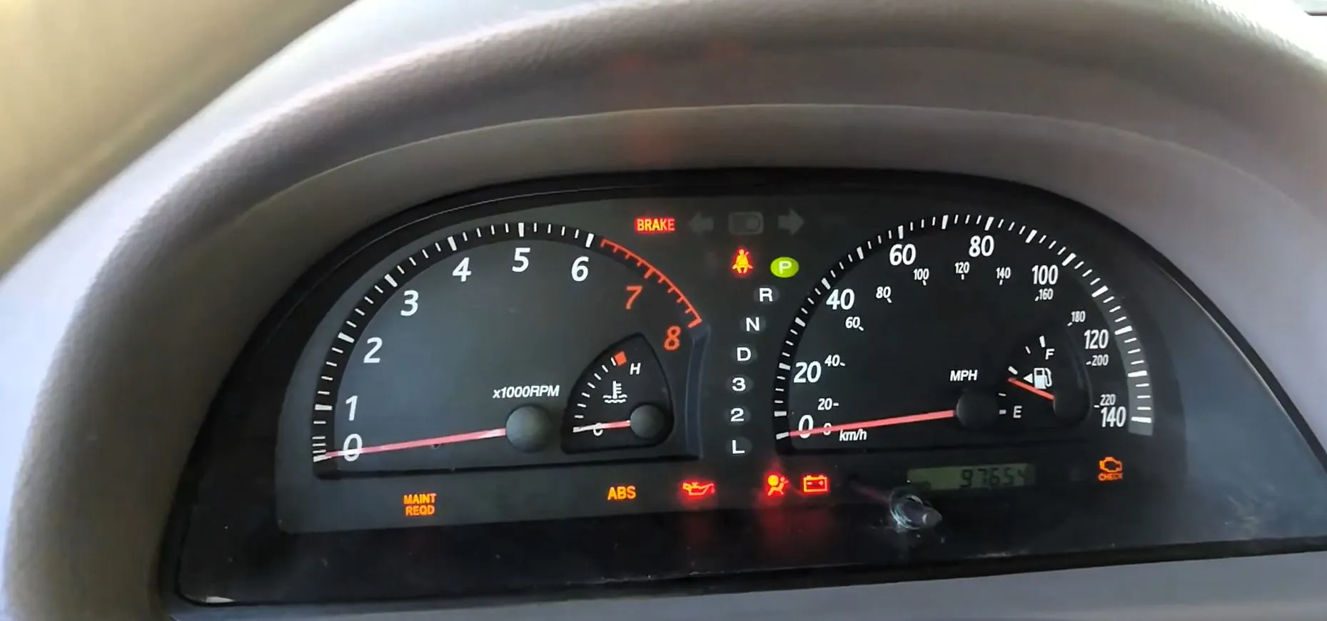 2002 2006 Toyota Camry Dash Light